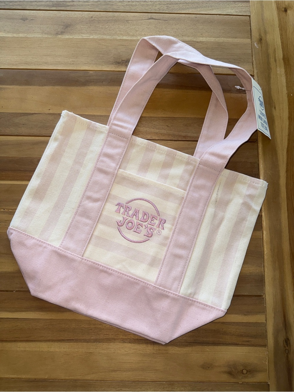 Light Pink Stripe Trader Joe’s Canvas Tote Bag
